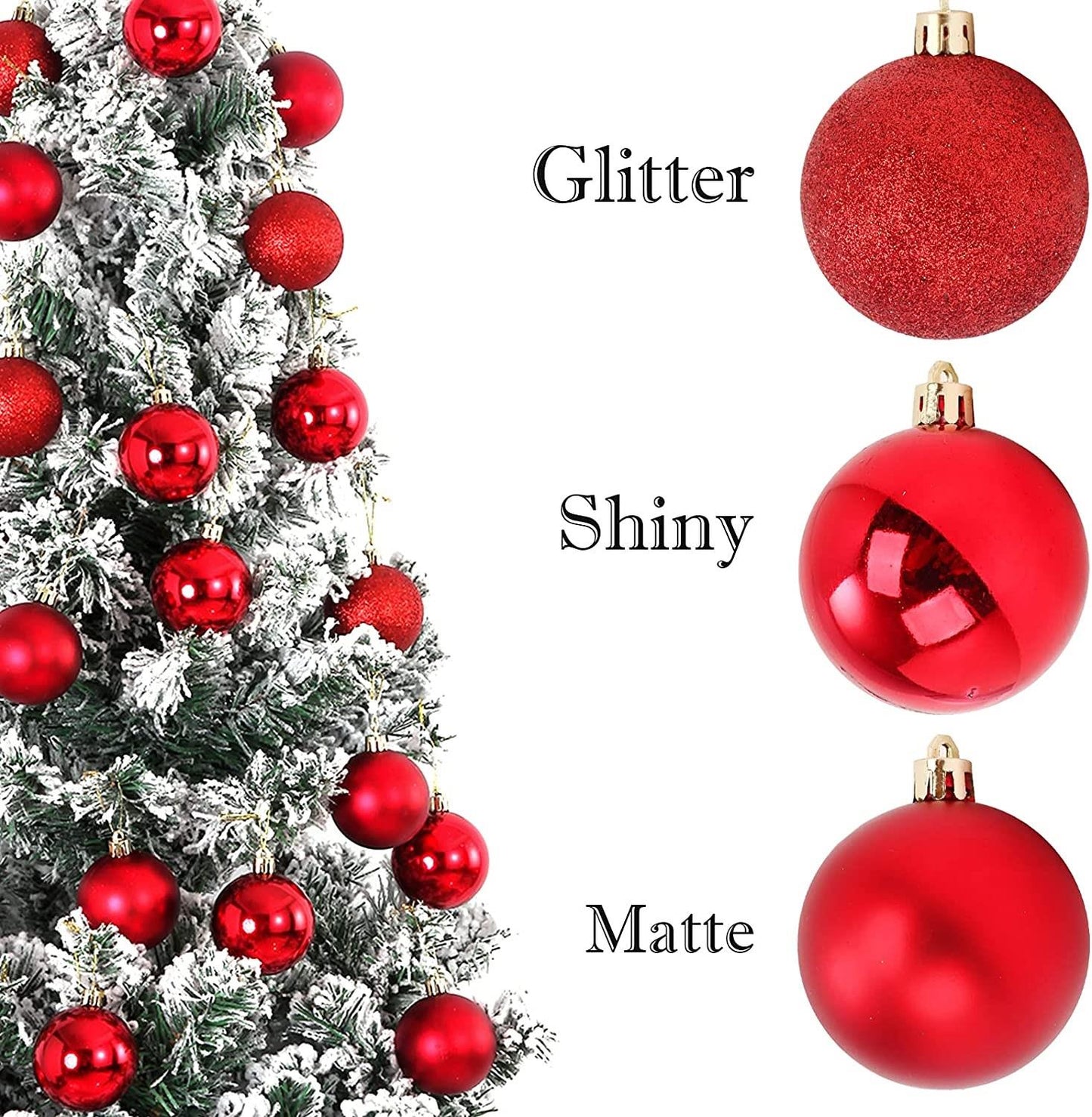 12 pcs Red Baubles 3cm