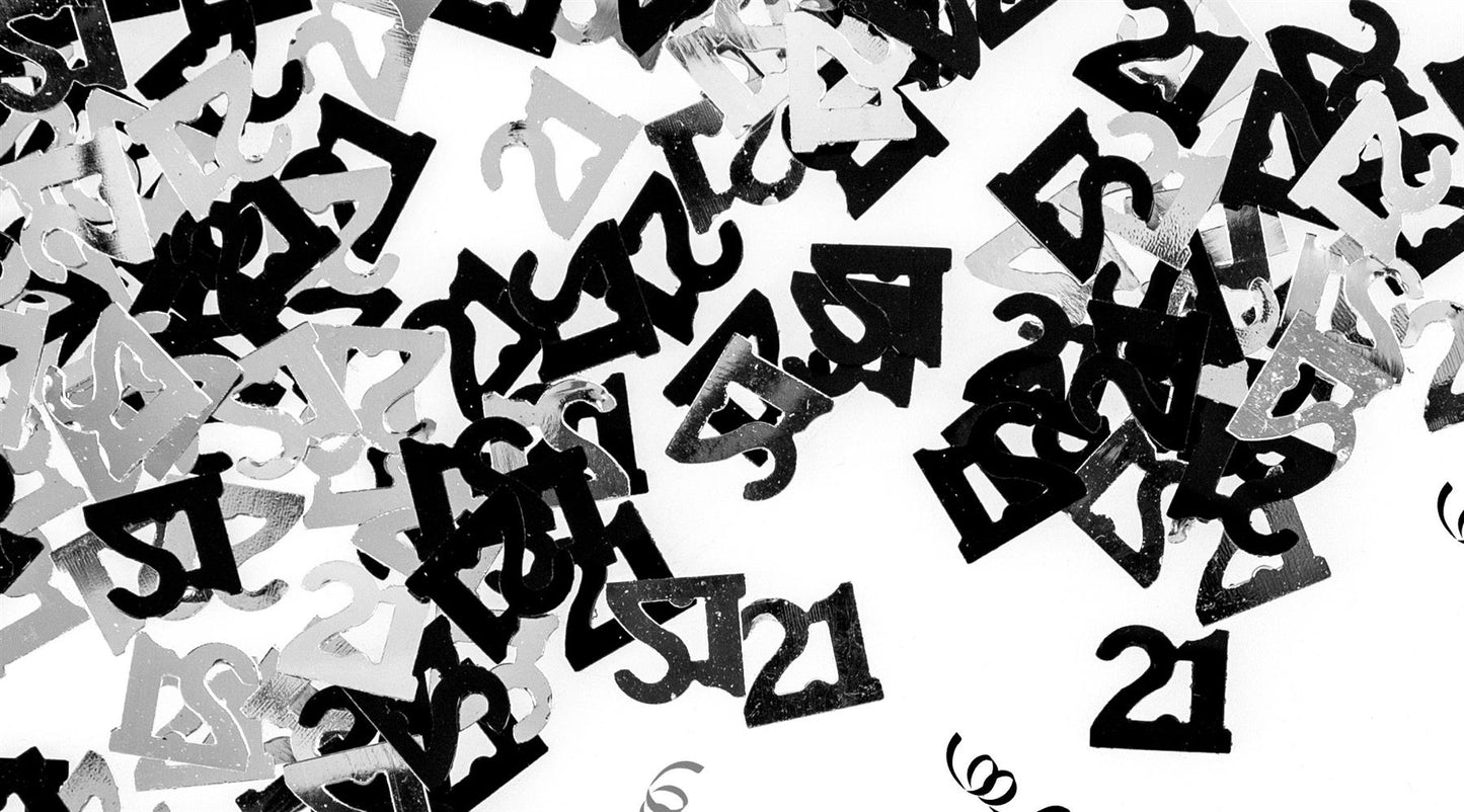 4 x 14g Black 21st Birthday Confetti