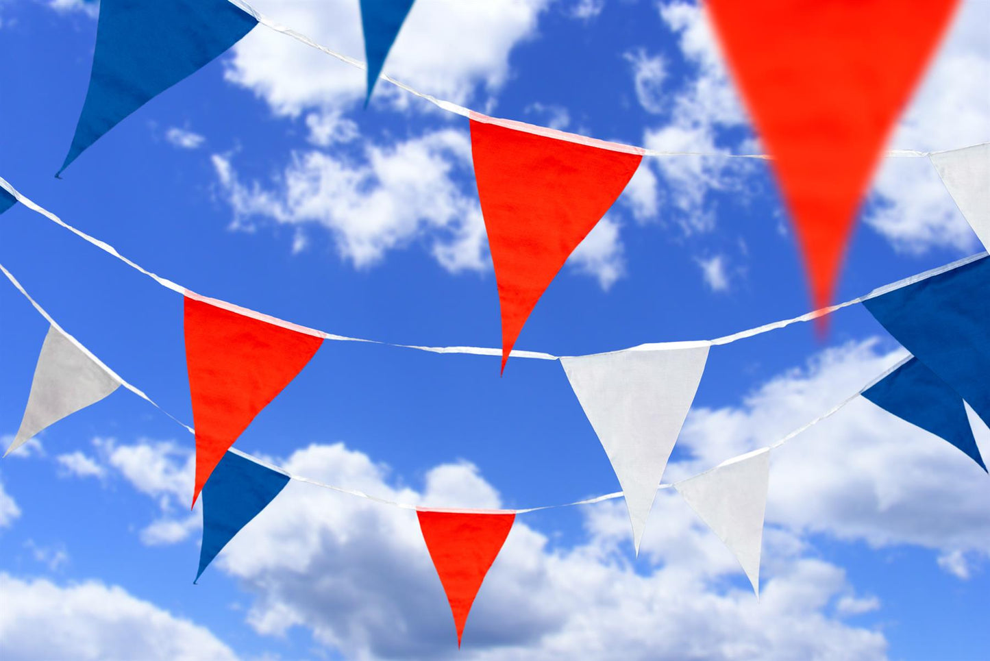 Red White and Blue Fabric Bunting - 10m 20 Flags