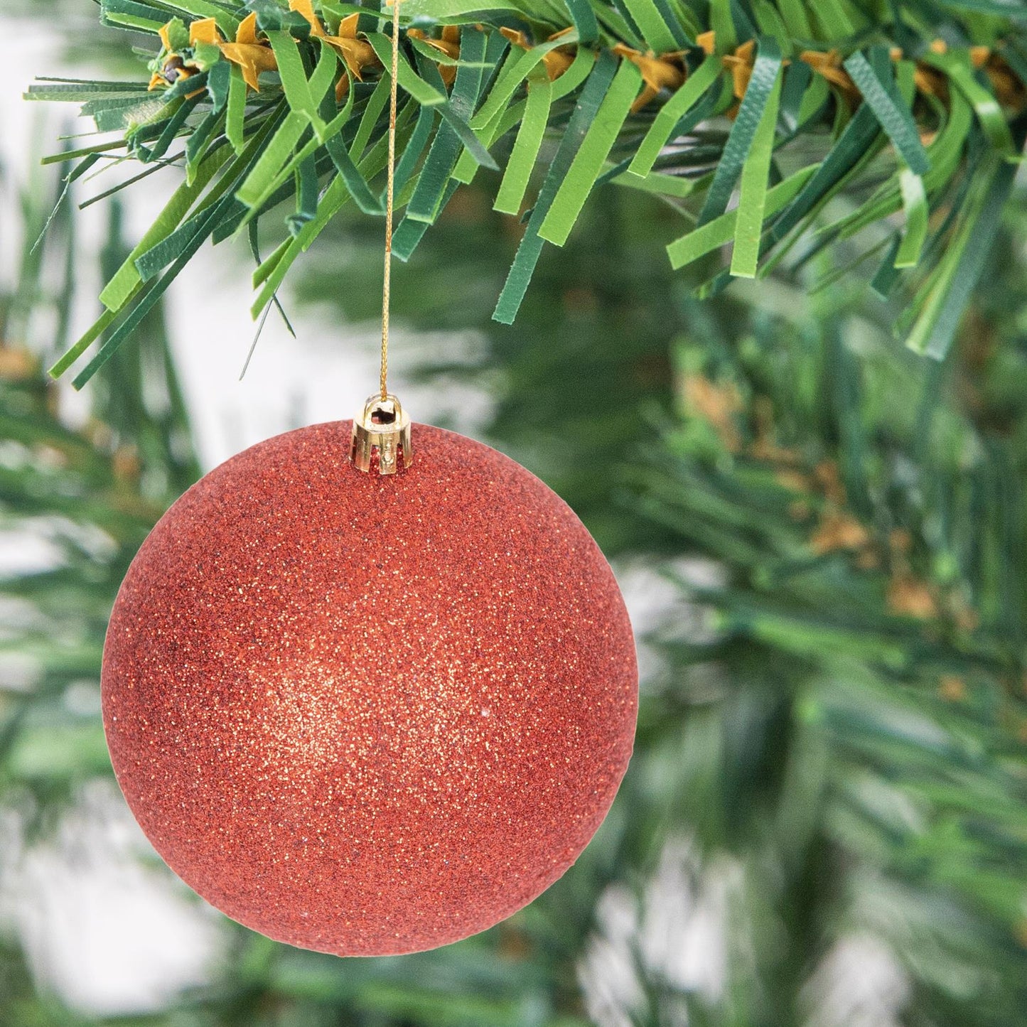 Dark Red Baubles - 10cm, 6-Piece Set, PVC