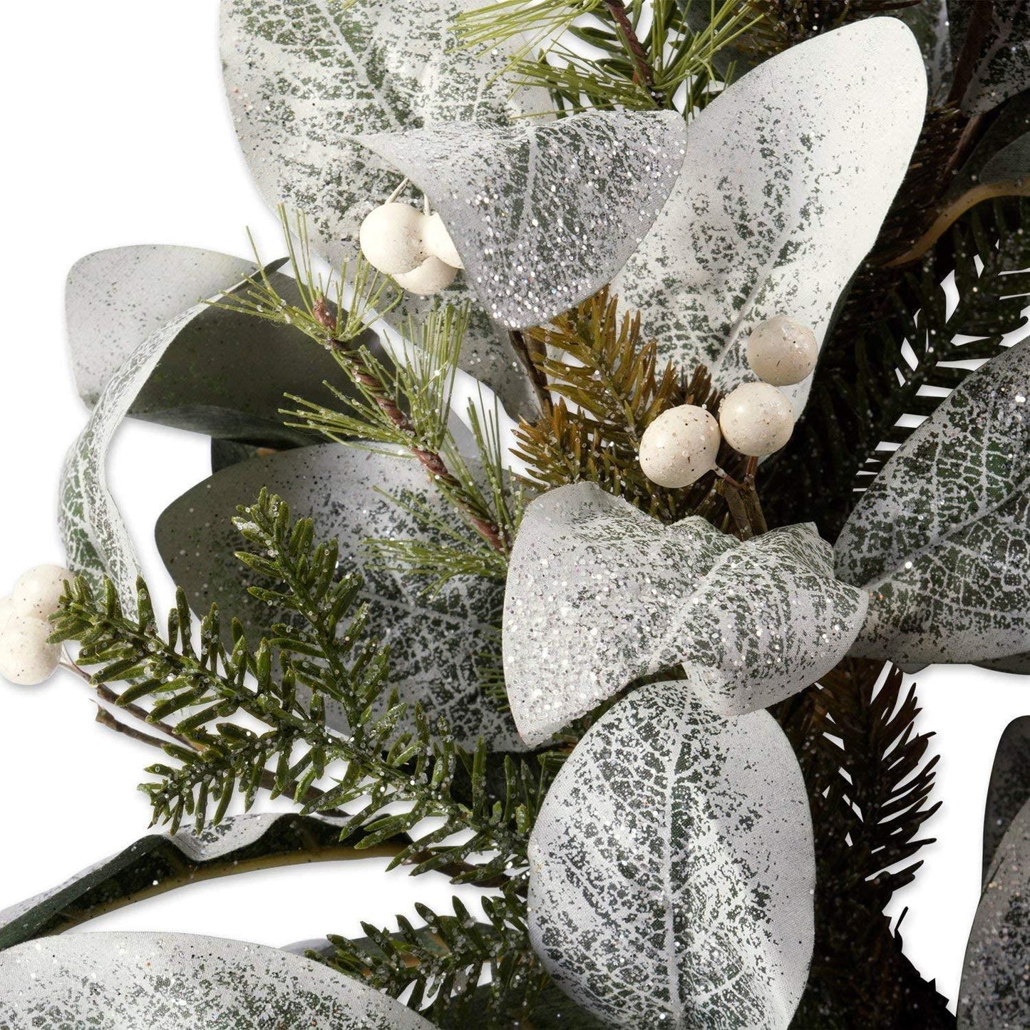 Snowy Glitter Leaf Wreath