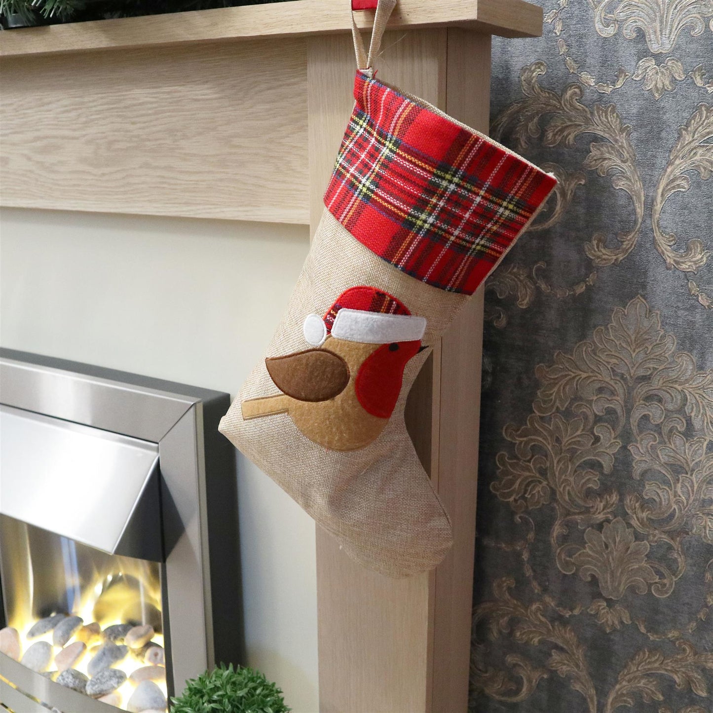 26x45cm Robin Christmas Stocking