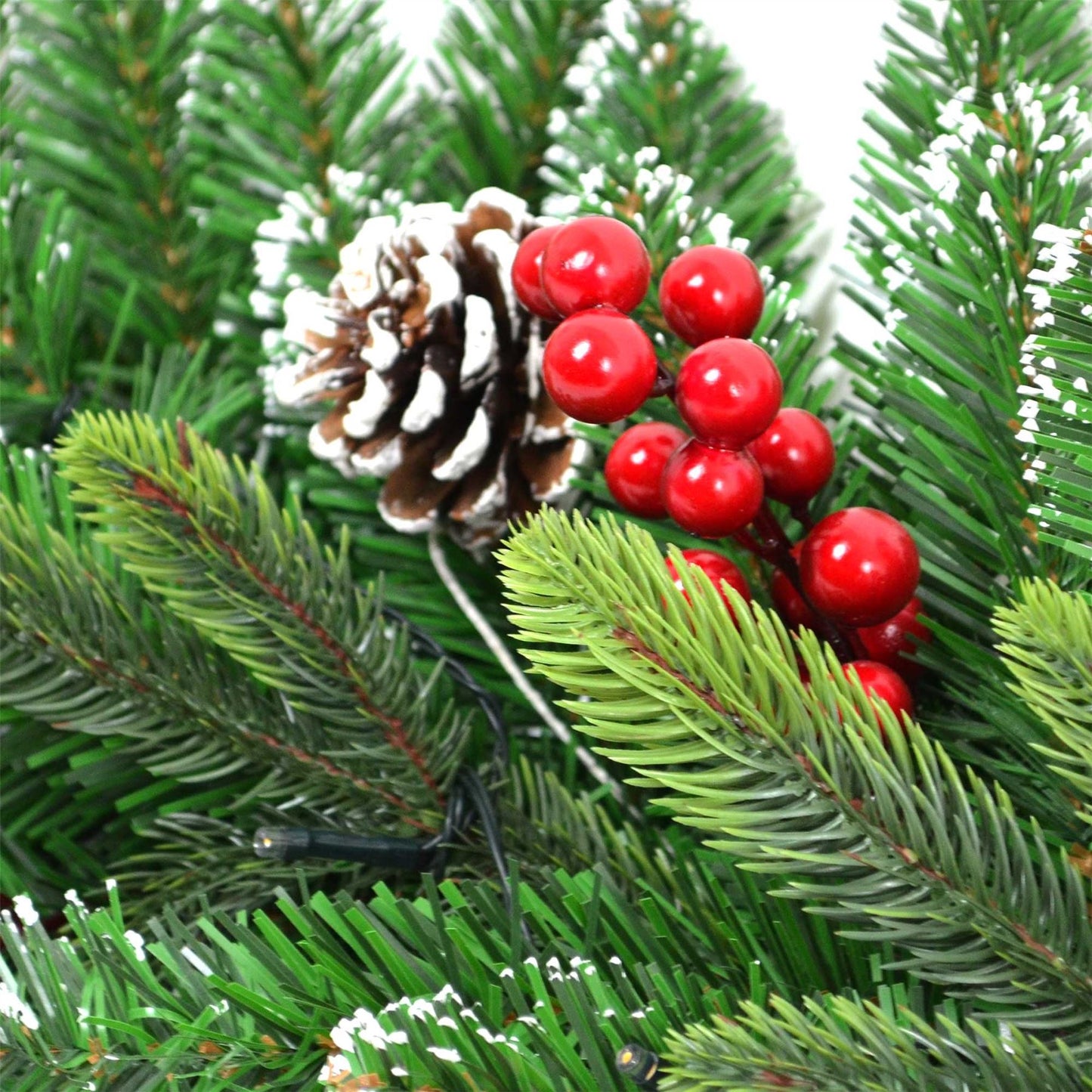 55cm Pre-Lit Decorated Christmas Wreath