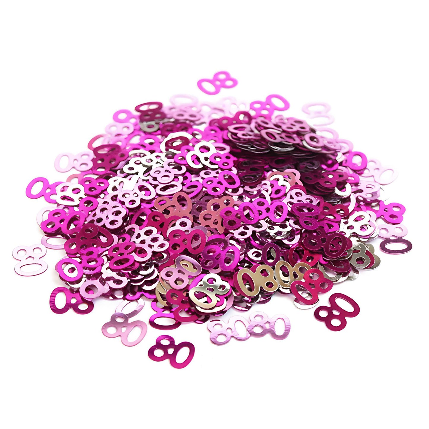 2 pk 80th Pink Birthday Party Confetti Decorations