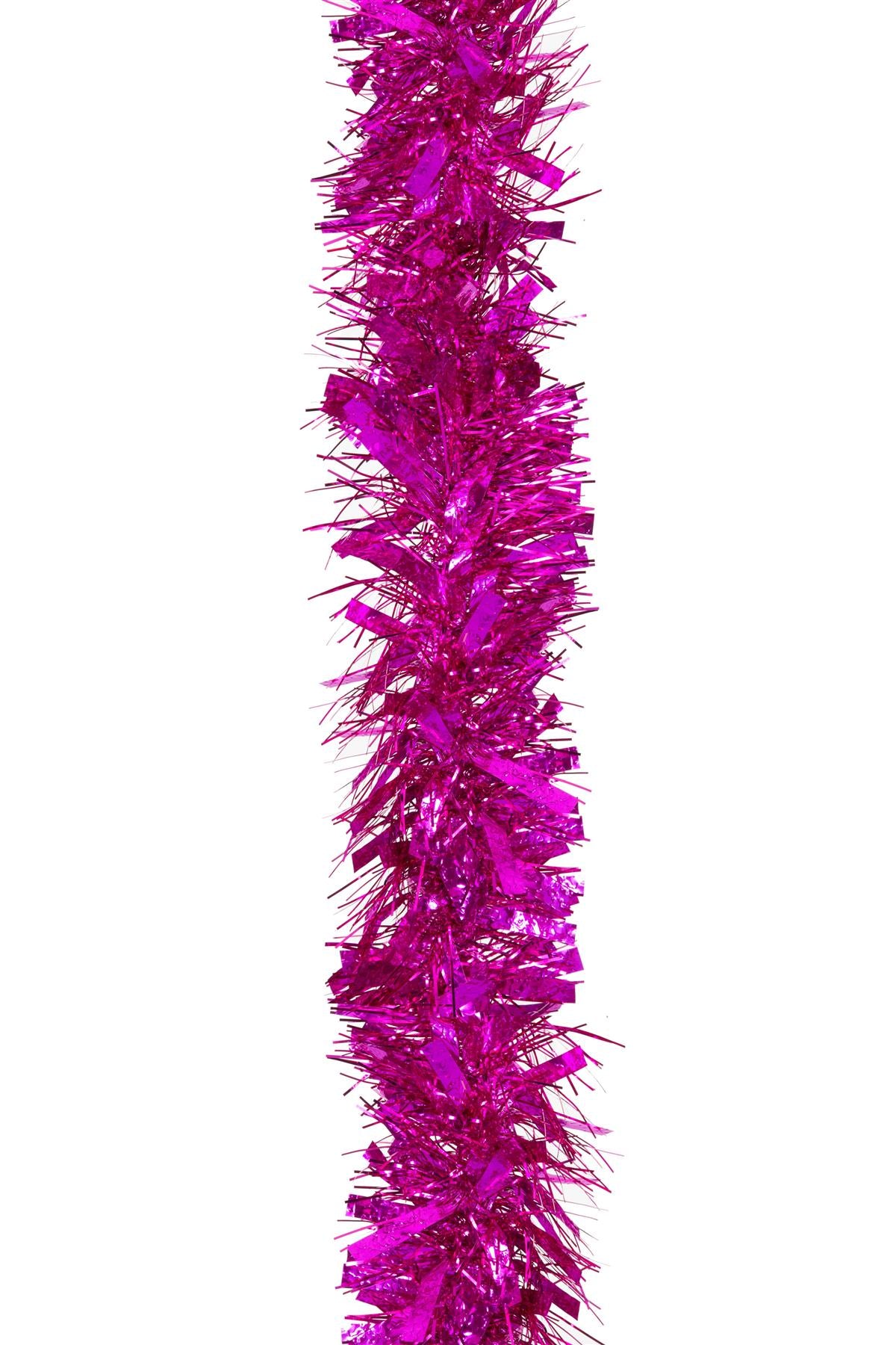 16pcs Hot Pink Tinsel Tree Decoration - 1.8m