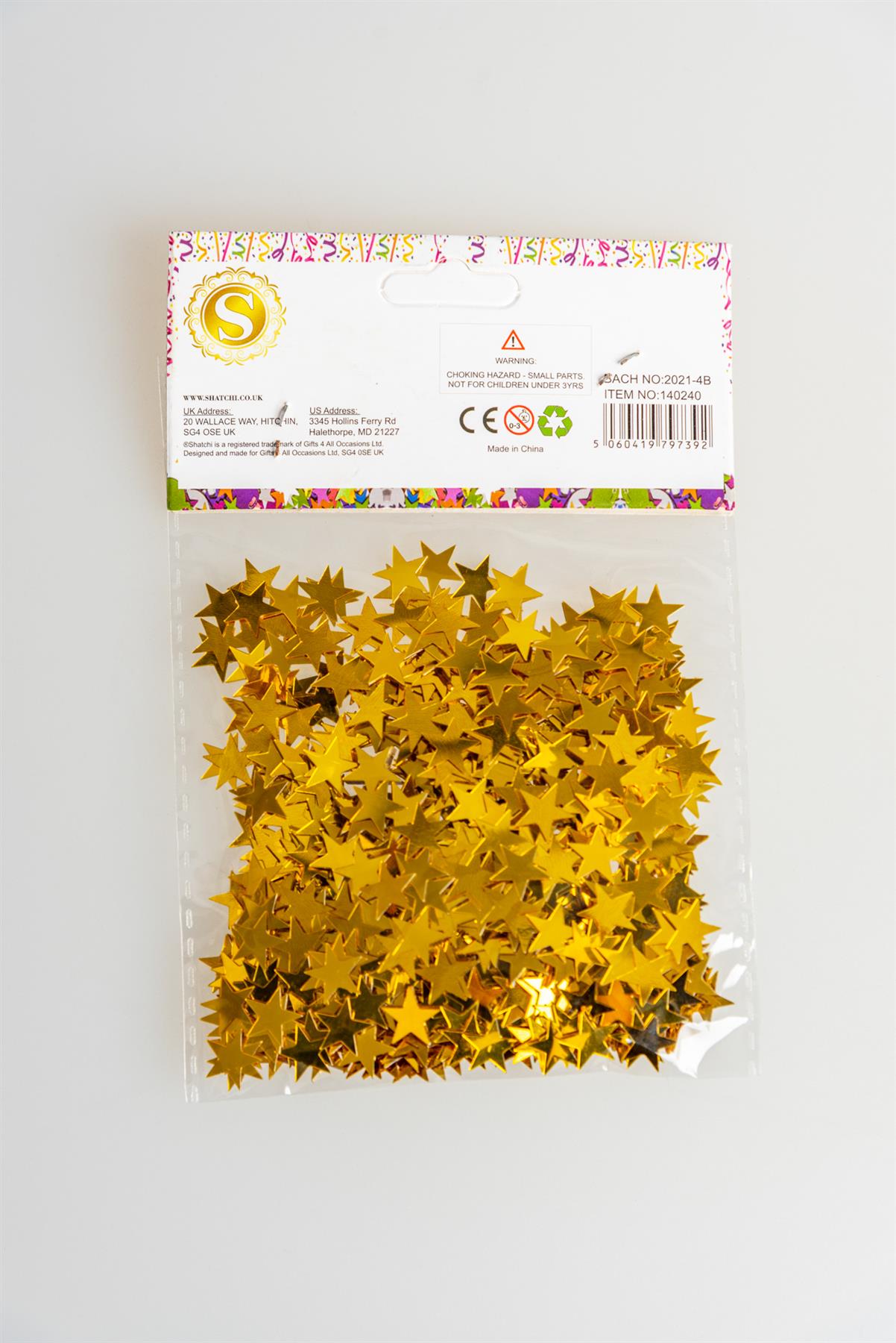 5 Packs of Gold Star Confetti (14g)
