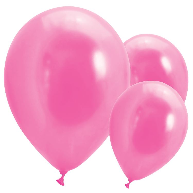 100 Pcs 12" Metallic Fuchsia Pink Balloons