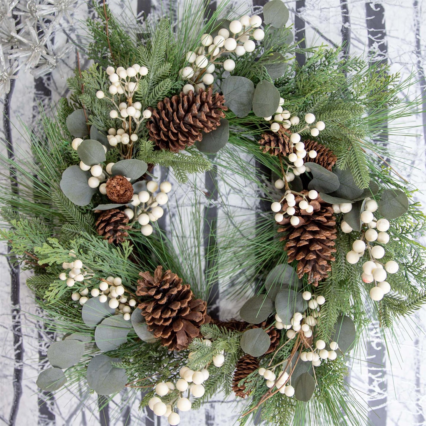 Snowberry & Cone Wreath - 55cm