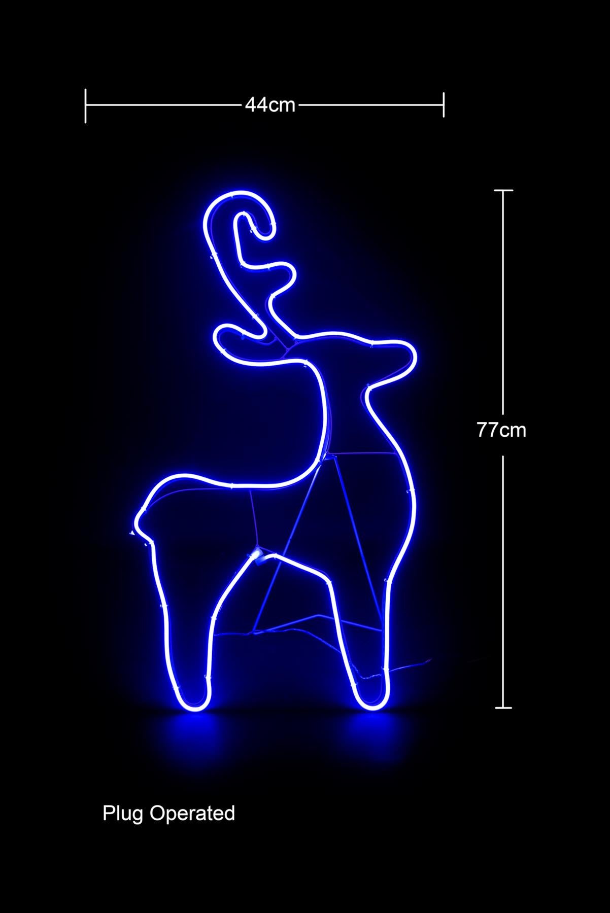 Blue Reindeer Rope Light Silhouette (74x40cm)