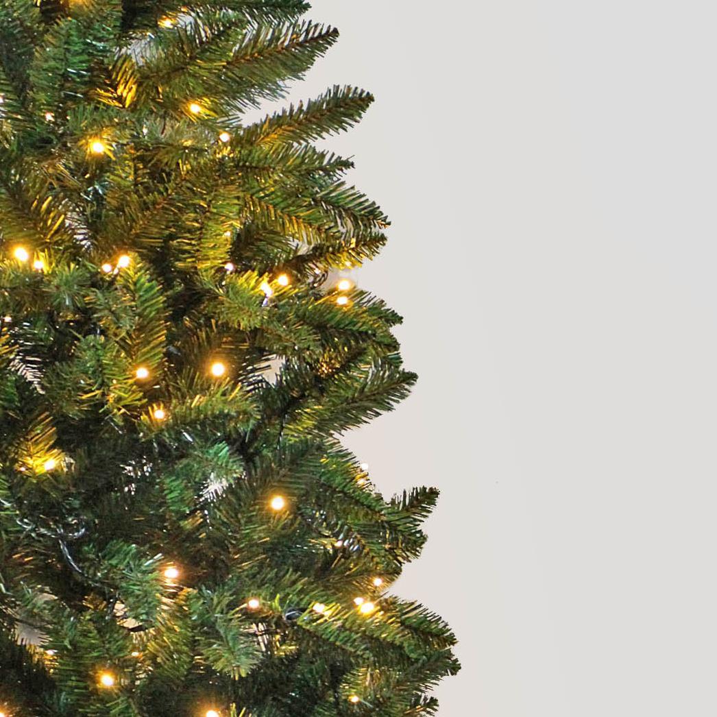 7ft Pre-Lit Imperial Pine Slim Green Christmas Tree - White LEDs
