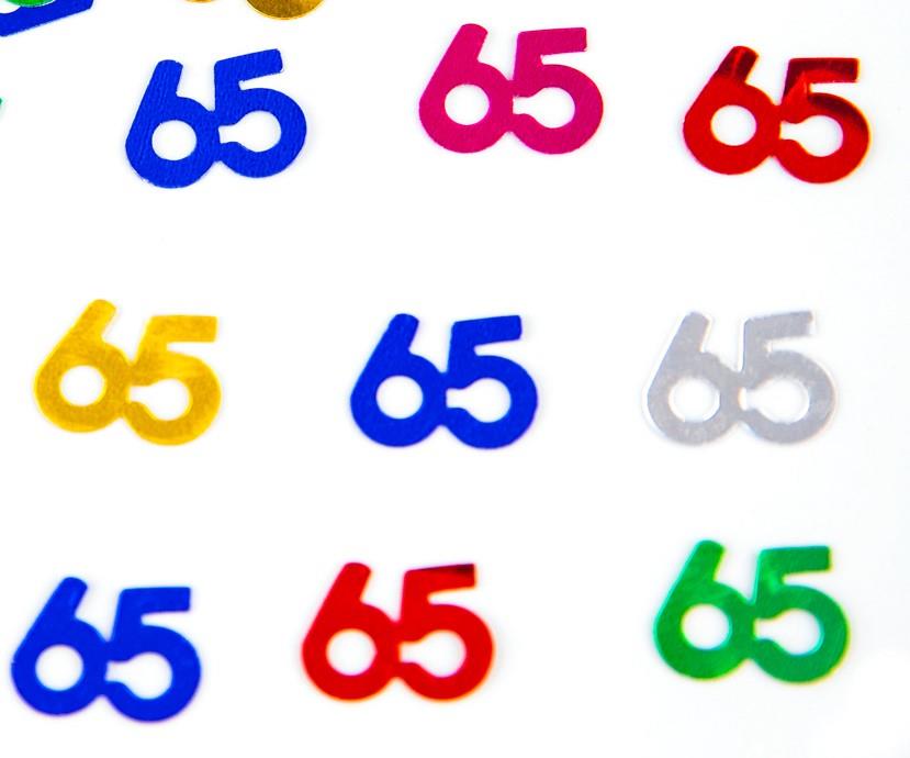 4 Packs of 65th Multicolor Confetti