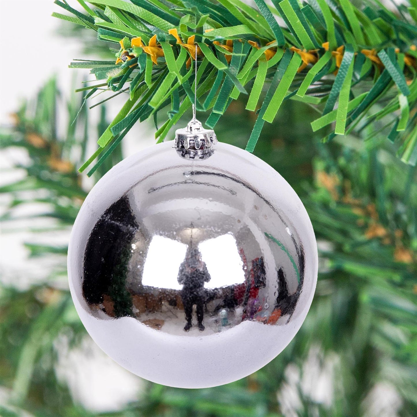 3 Mid Grey Baubles (15cm)