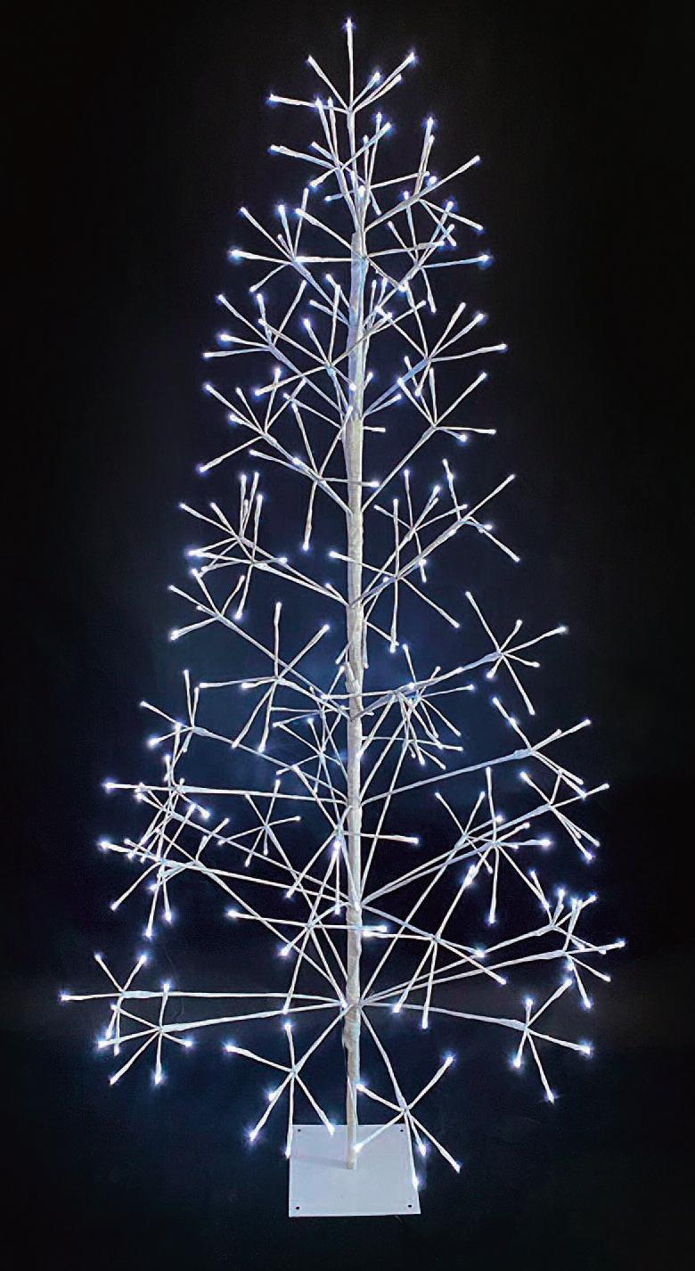 5 Feet Pre-Lit Christmas Twig Tree - 186 LED Lights, Metal Frame