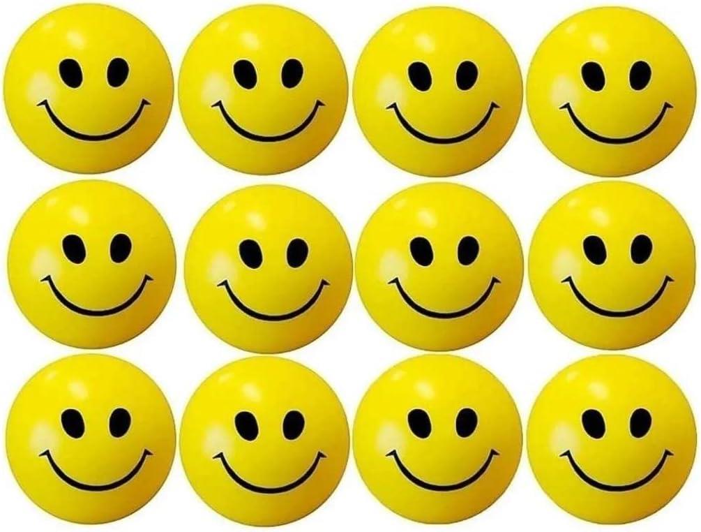 5 Pieces of Yellow Smiley Face Squishy Balls