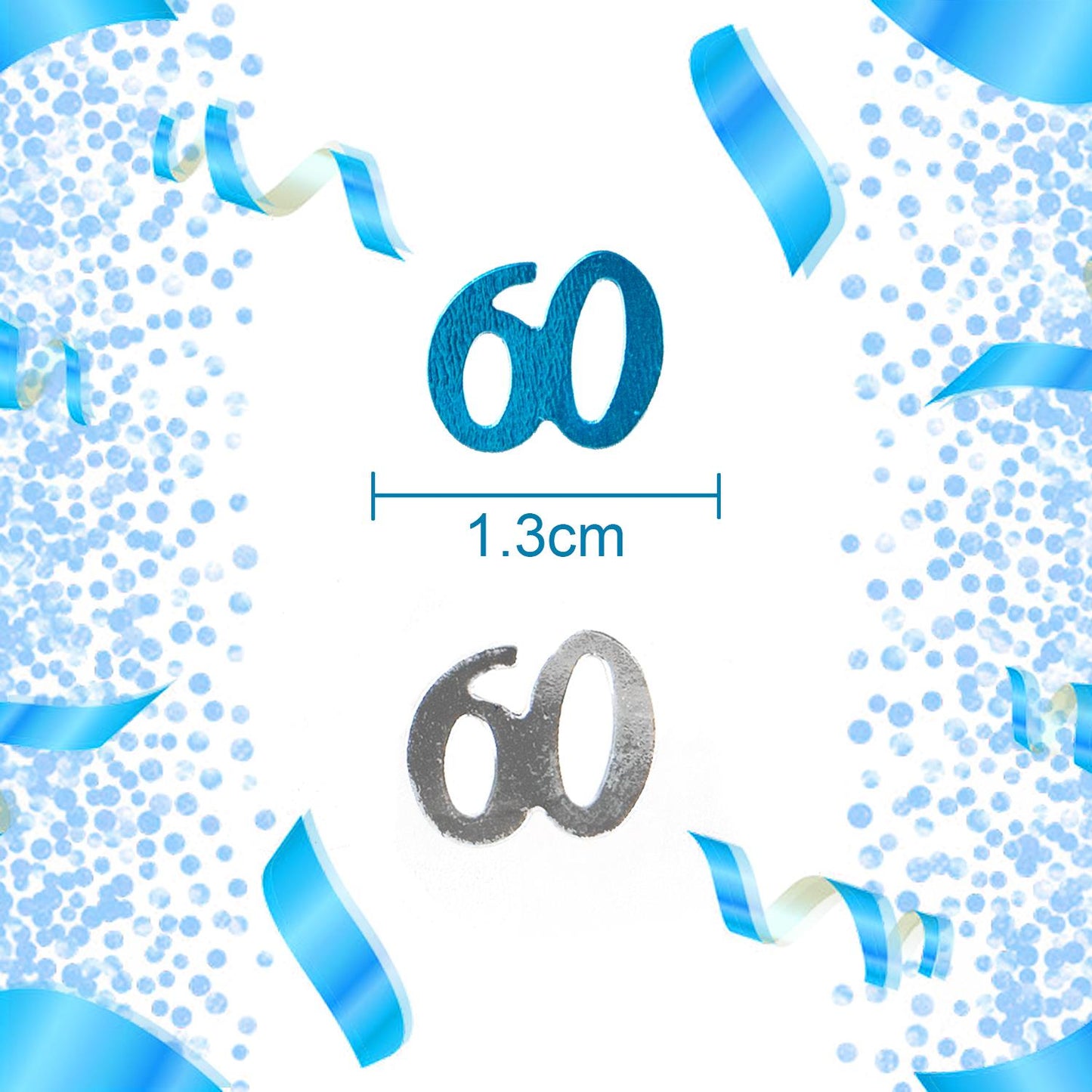 2 Packs of 14g 60th Blue Happy Birthday Confetti Sprinkles