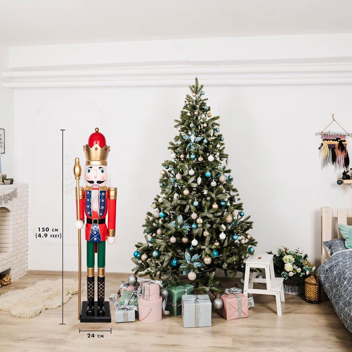 150cm Wooden Nutcrackers Figures Christmas Ornament