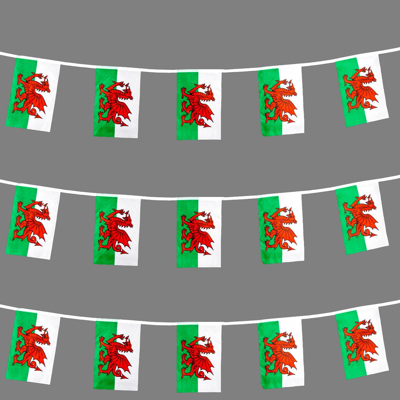 Welsh Bunting - 14x21cm, 3m with 10 Flags