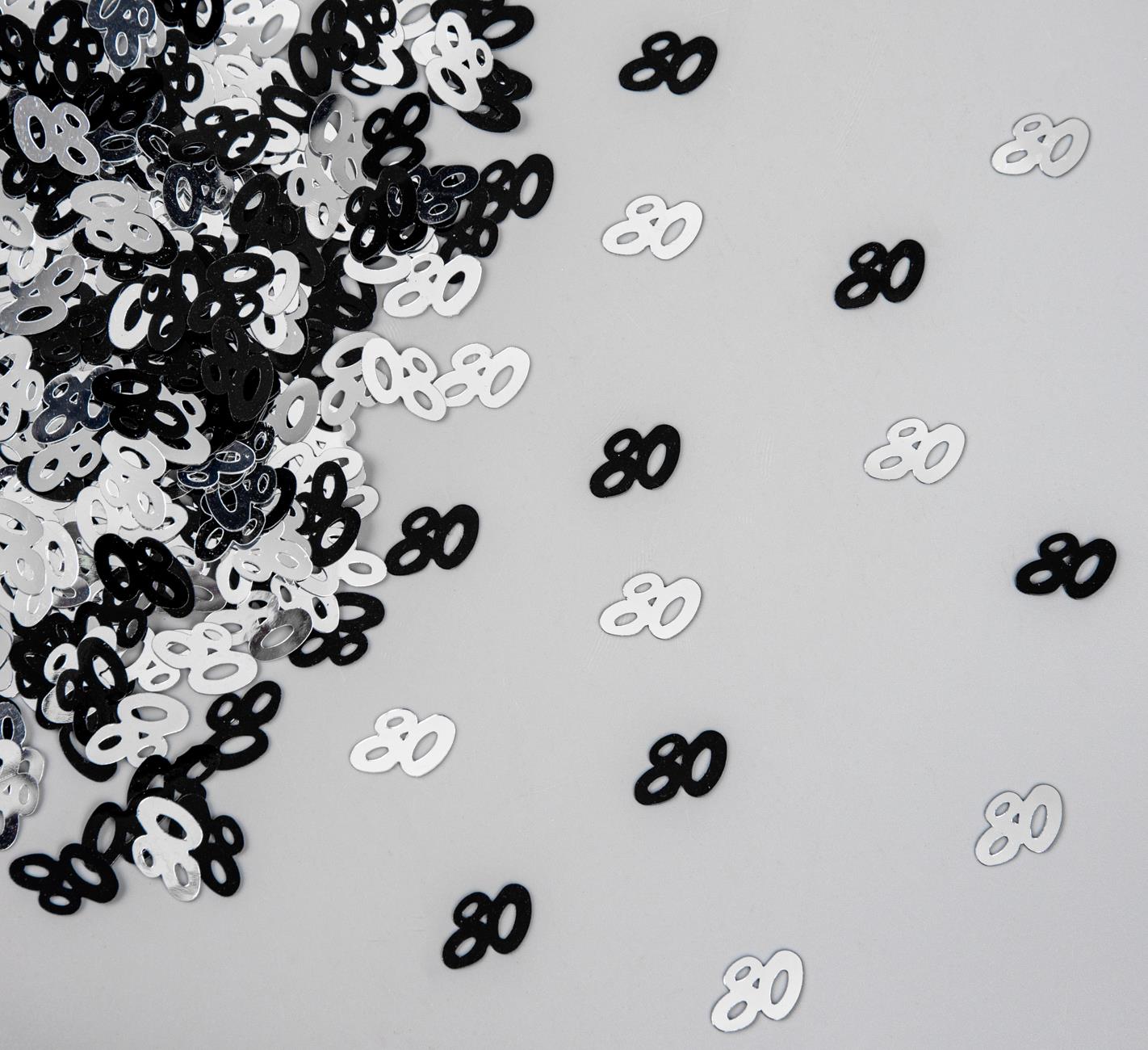 14g 80th Black Happy Birthday Confetti