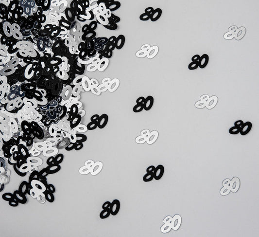 14g 80th Black Happy Birthday Confetti