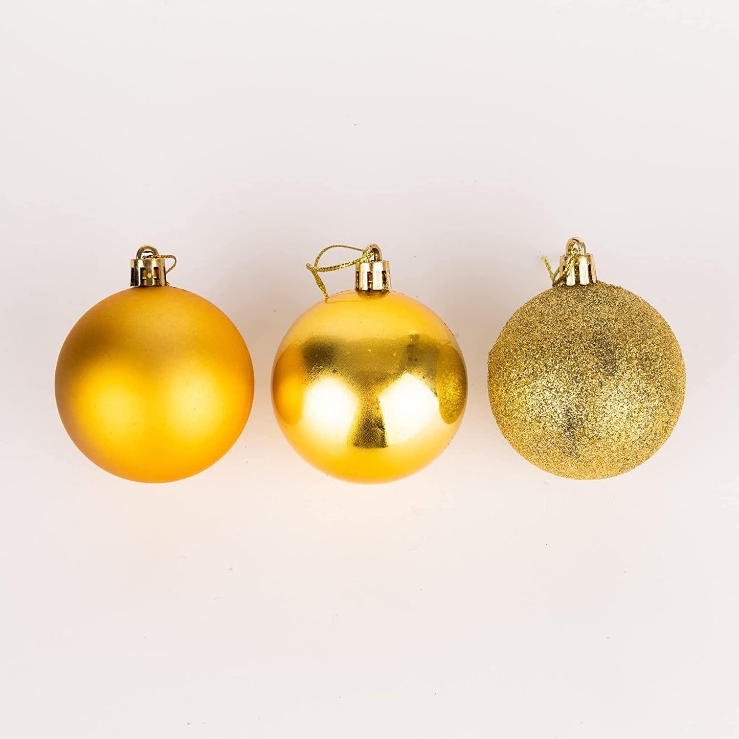 Deep Gold Baubles - 5cm, 12 Pieces Set, PVC