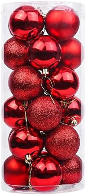 Red Baubles - 3cm, 24 Pieces Set, PVC