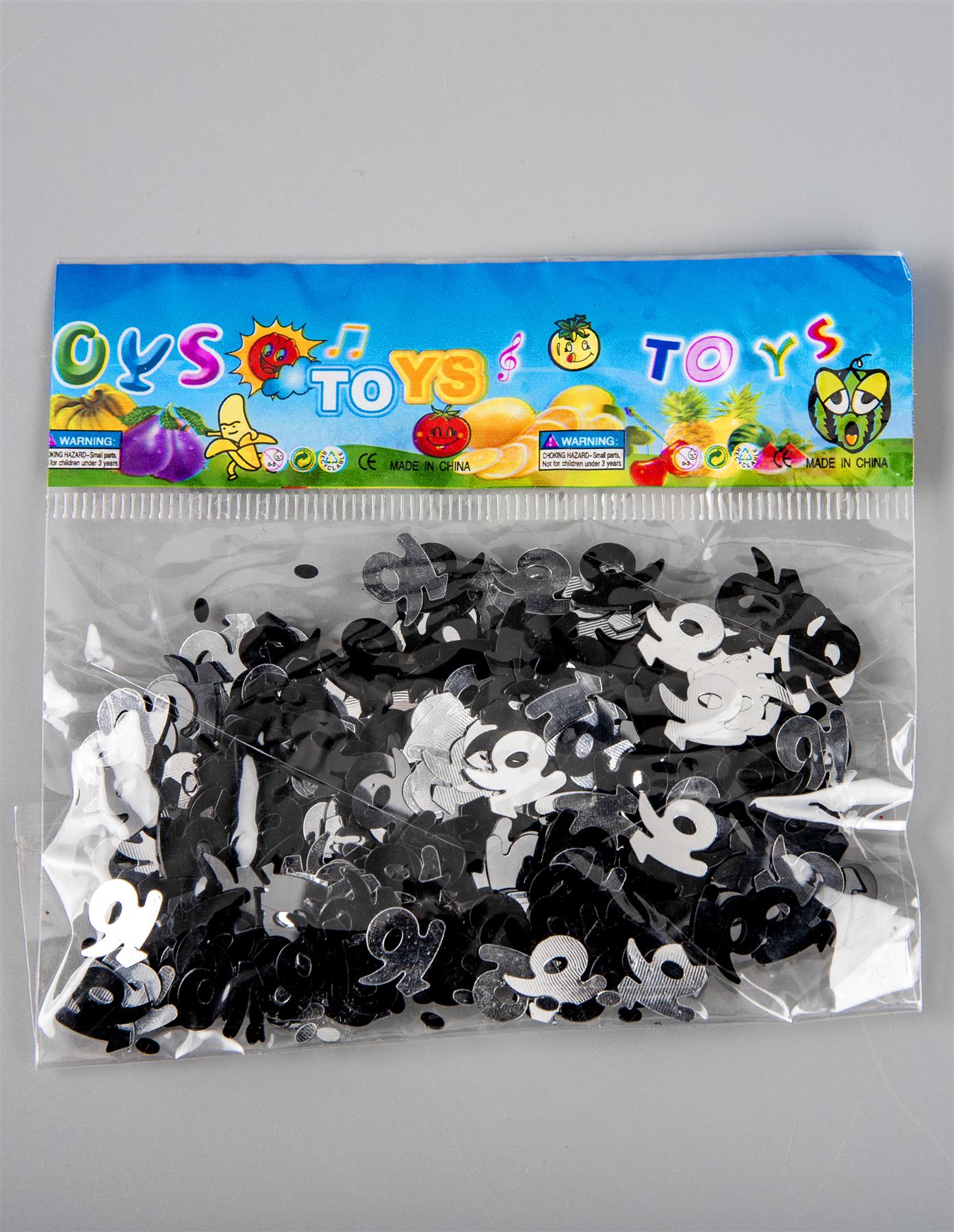 4x 14g Black-Silver 16th Birthday Confetti