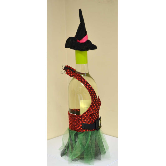 Standard Size Wine Bottle Cover Party Decor Tableware Pub Novelty Witch Dress