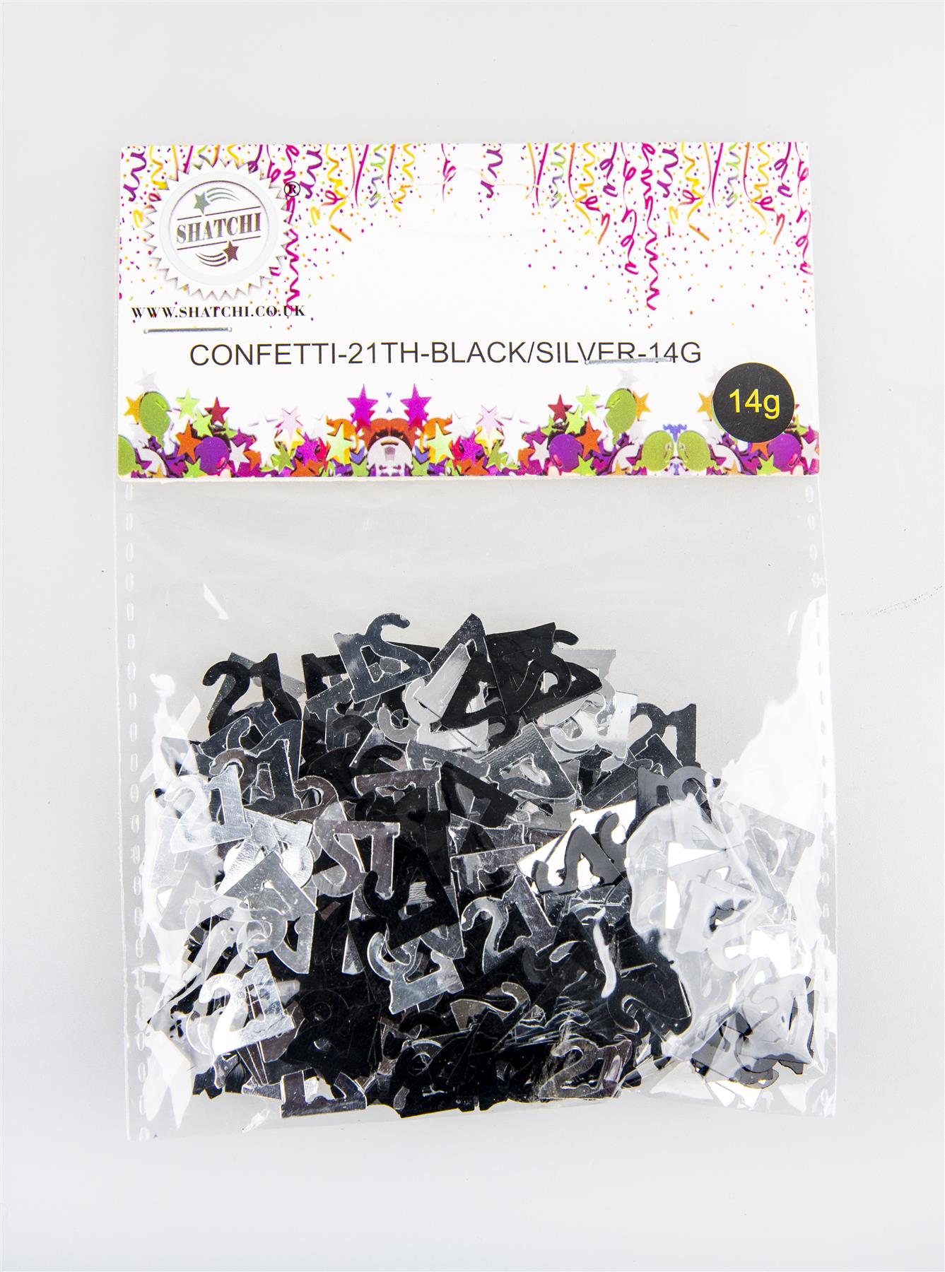 4 x 14g Black 21st Birthday Confetti