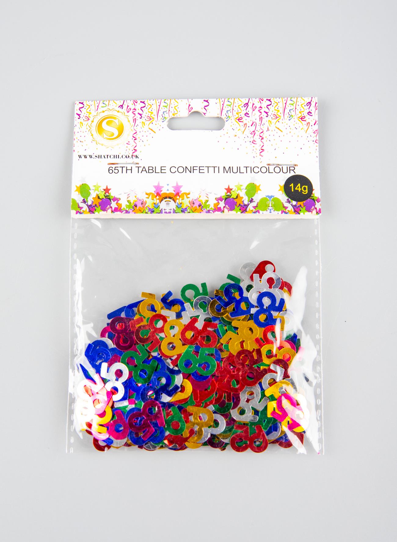 4 Packs of 65th Multicolor Confetti