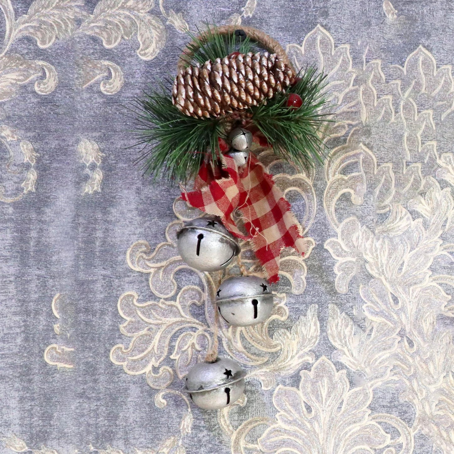 Hanging Decorations with Silver Bells, 27cm