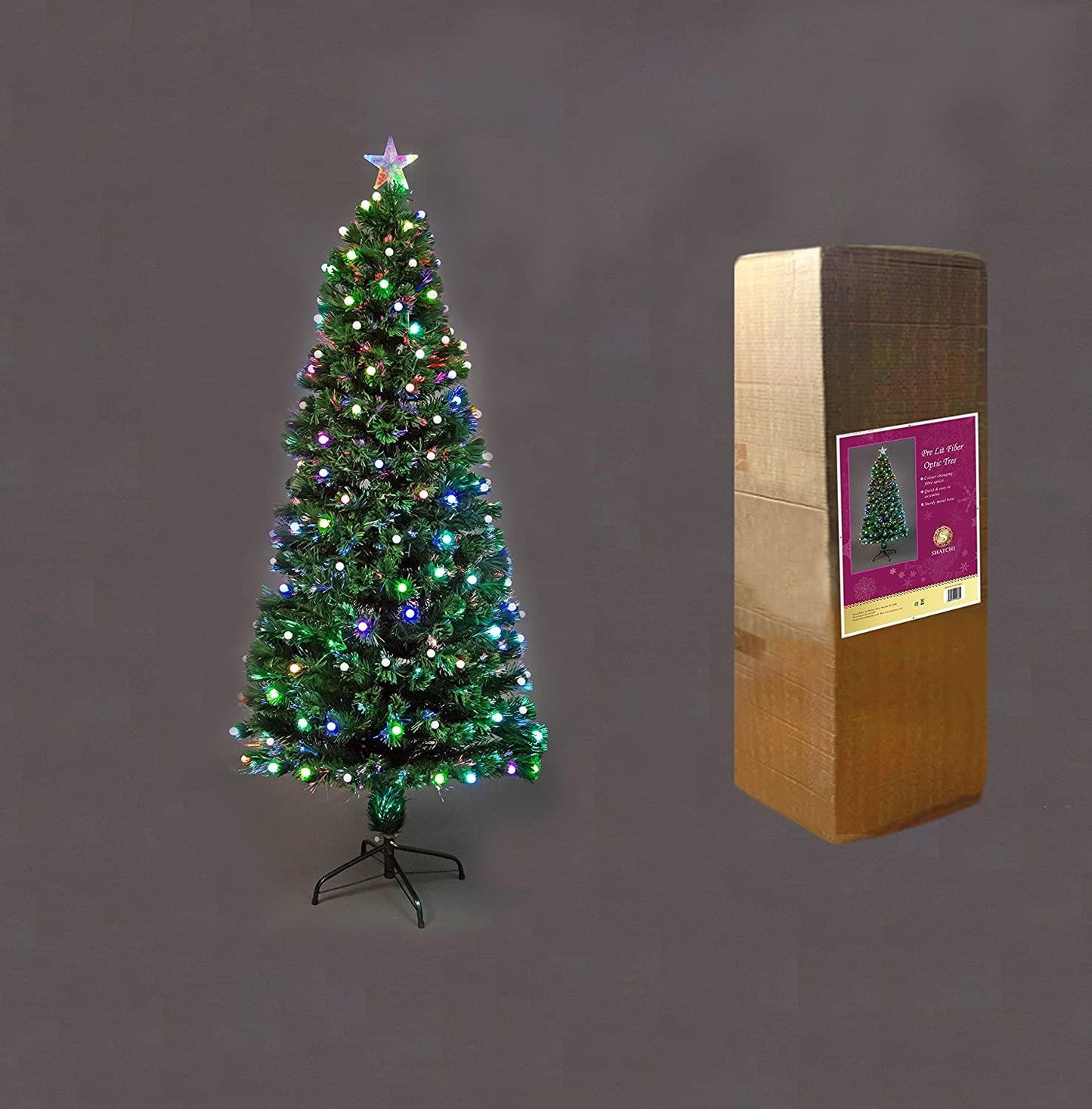 6ft Berry LED Fibre Optic Christmas Tree