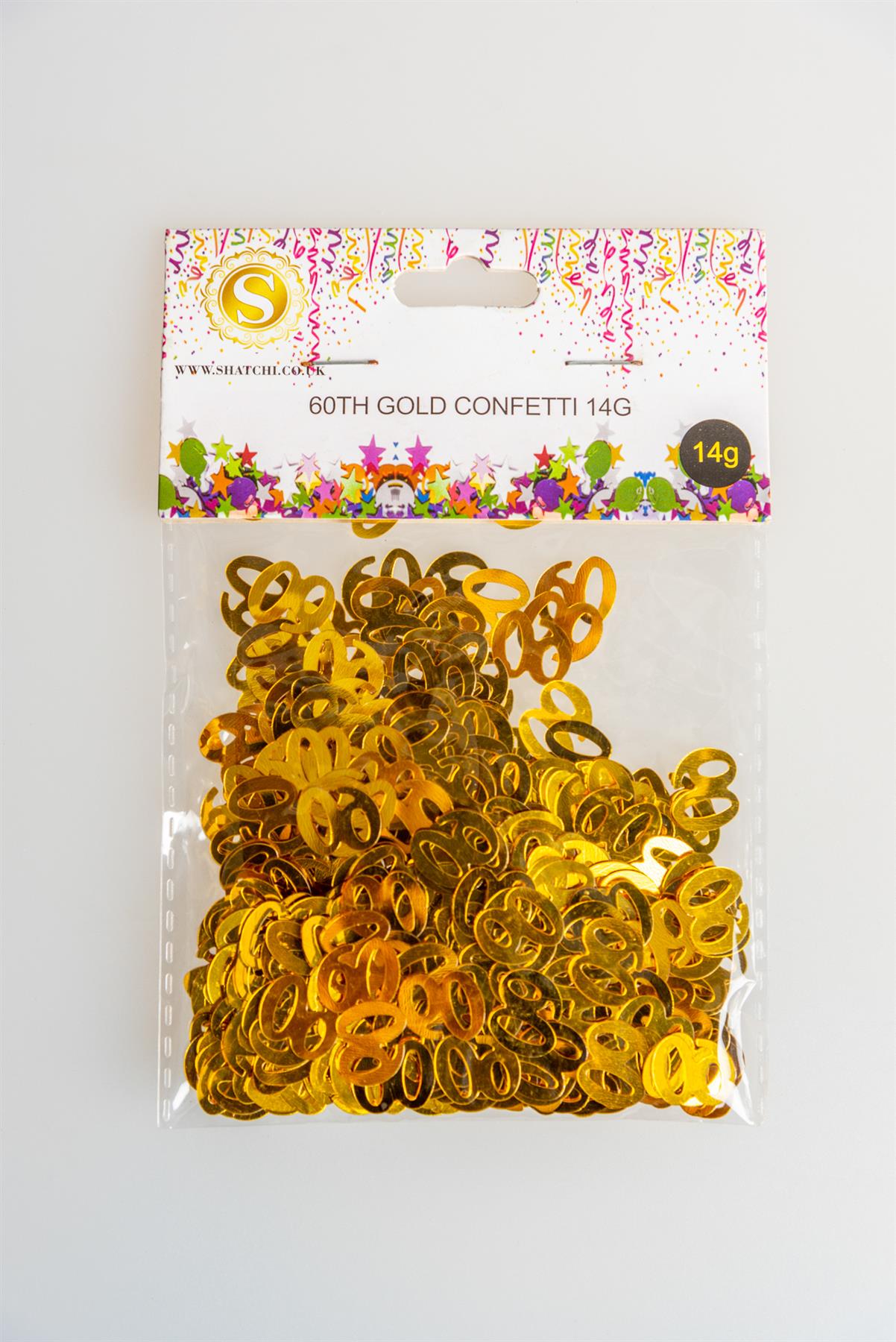 60th Gold Confetti 14g, 4 Packs