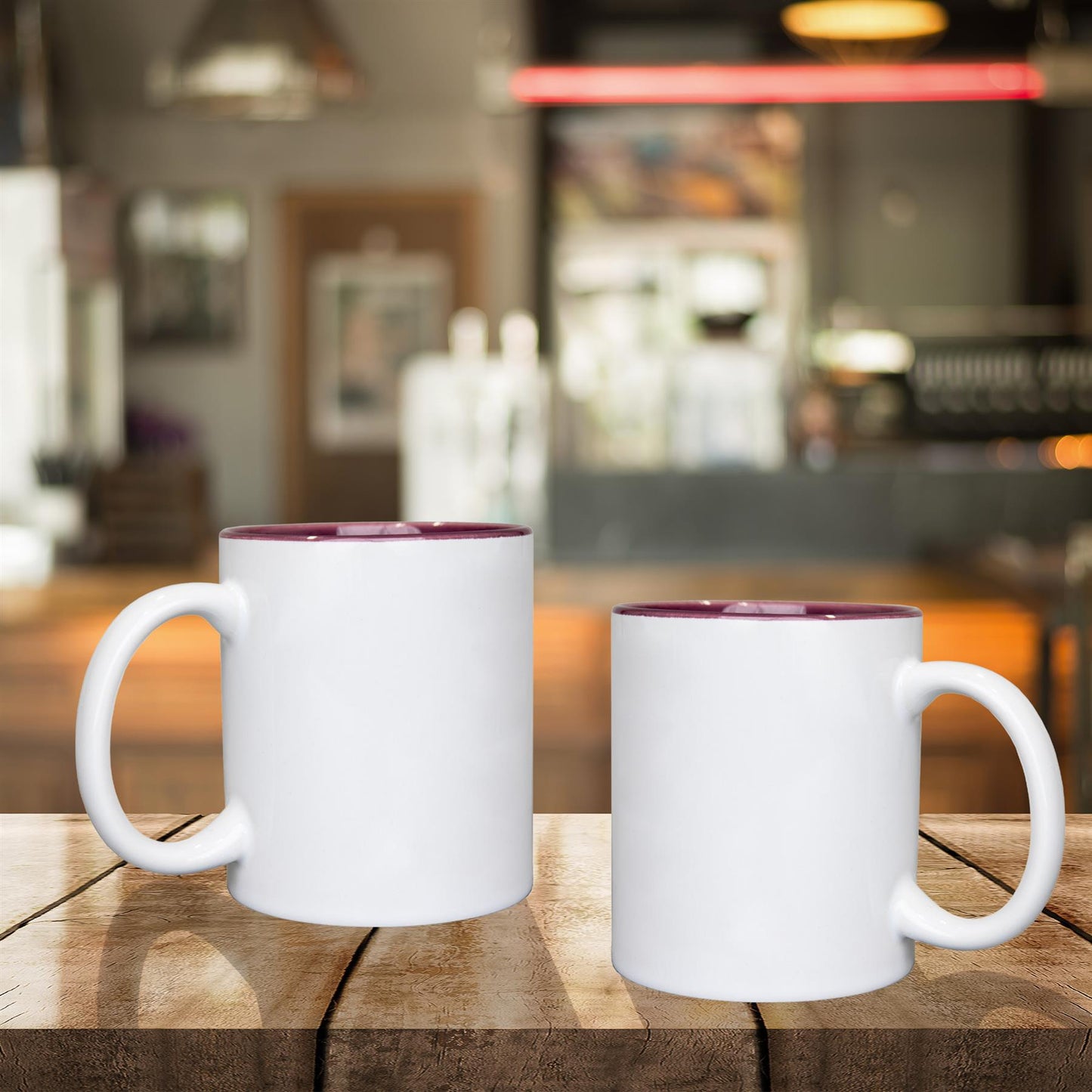 4Pcs Purple and White 2 Tone Sublimation Mugs 11oz (2pcs Each)