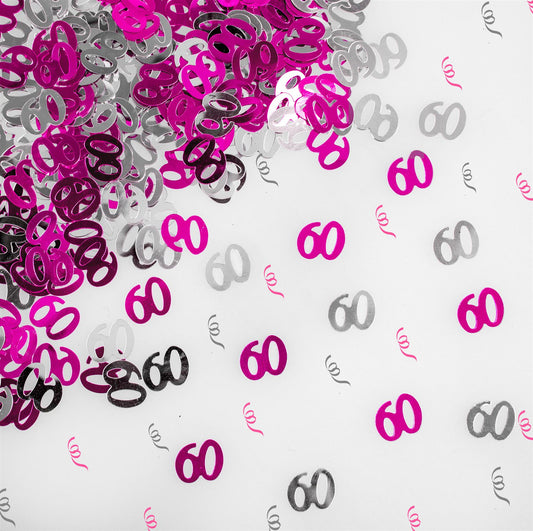 4 x 14g 60th Pink Happy Birthday Confetti