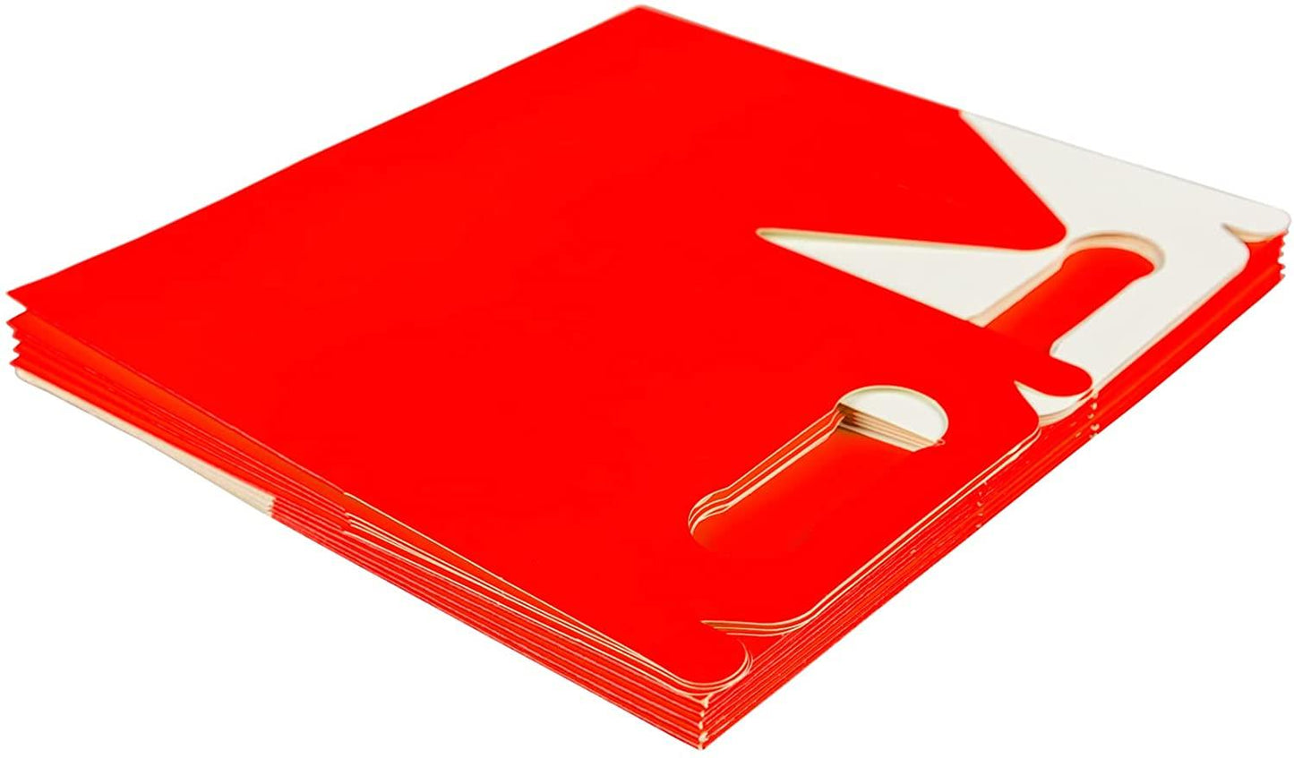 30 Kids Red Carry Food Meal Party Boxes
