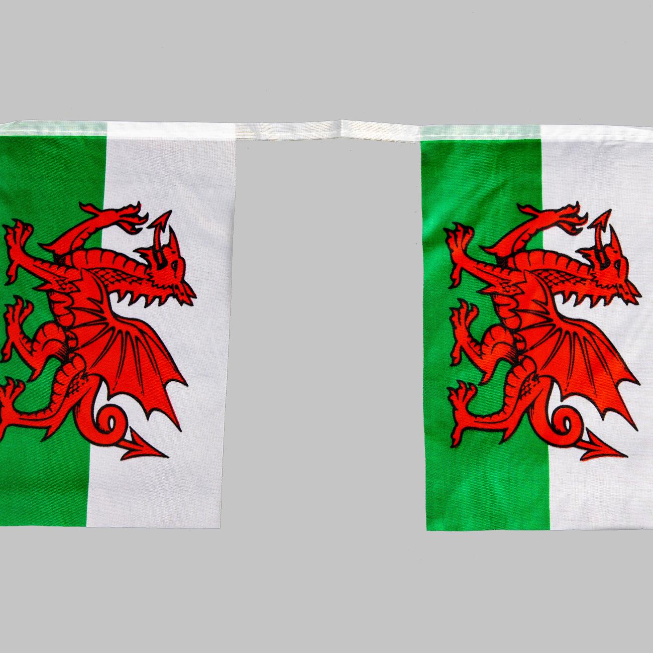 Welsh Bunting - 14x21cm, 3m with 10 Flags
