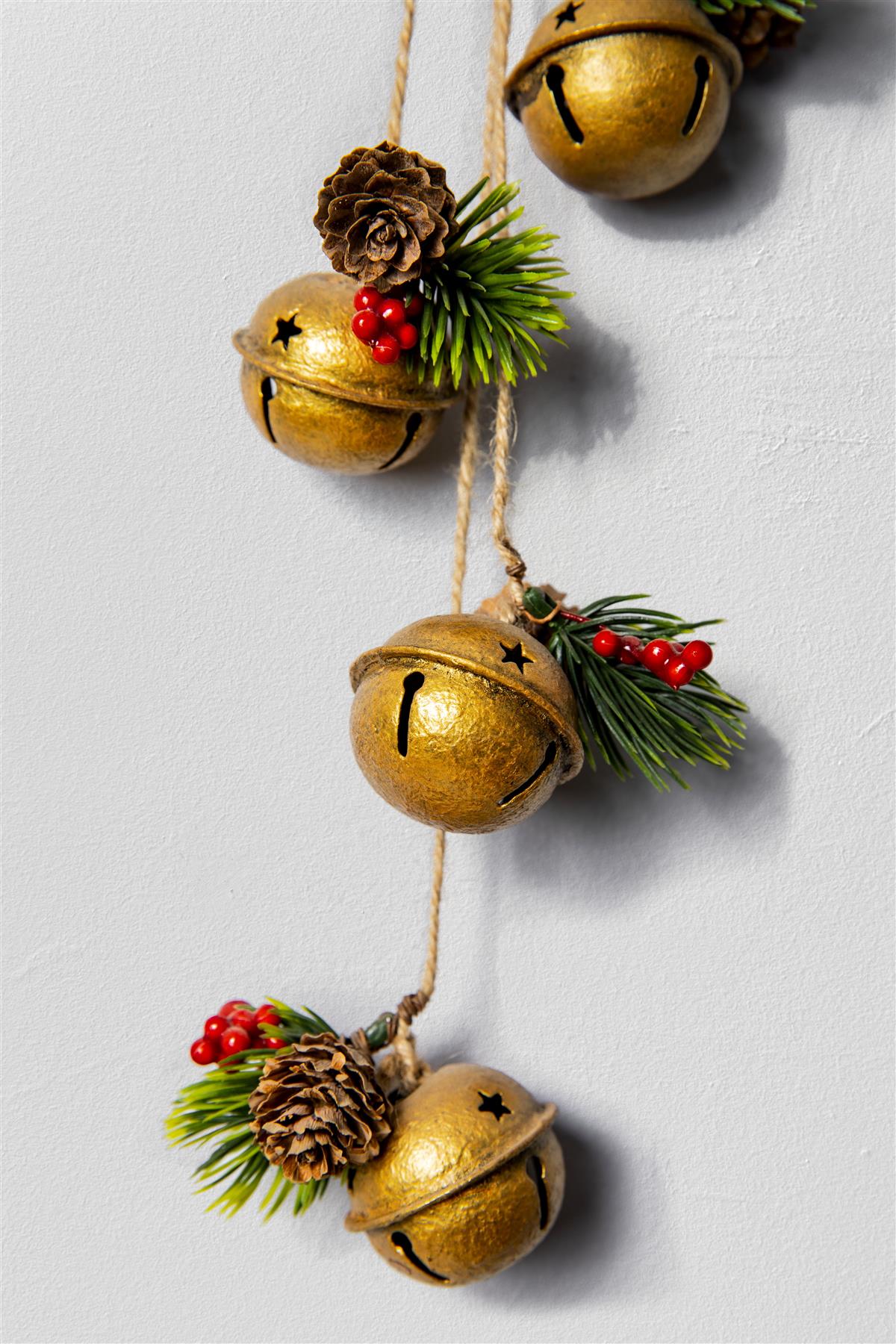 Hanging Decorations with Golden Bells (46cm)
