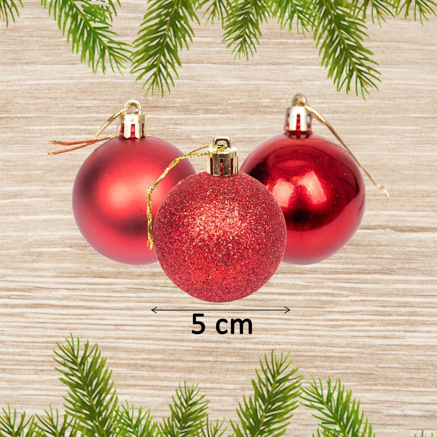 Dark Red Baubles 5CM 9PCS