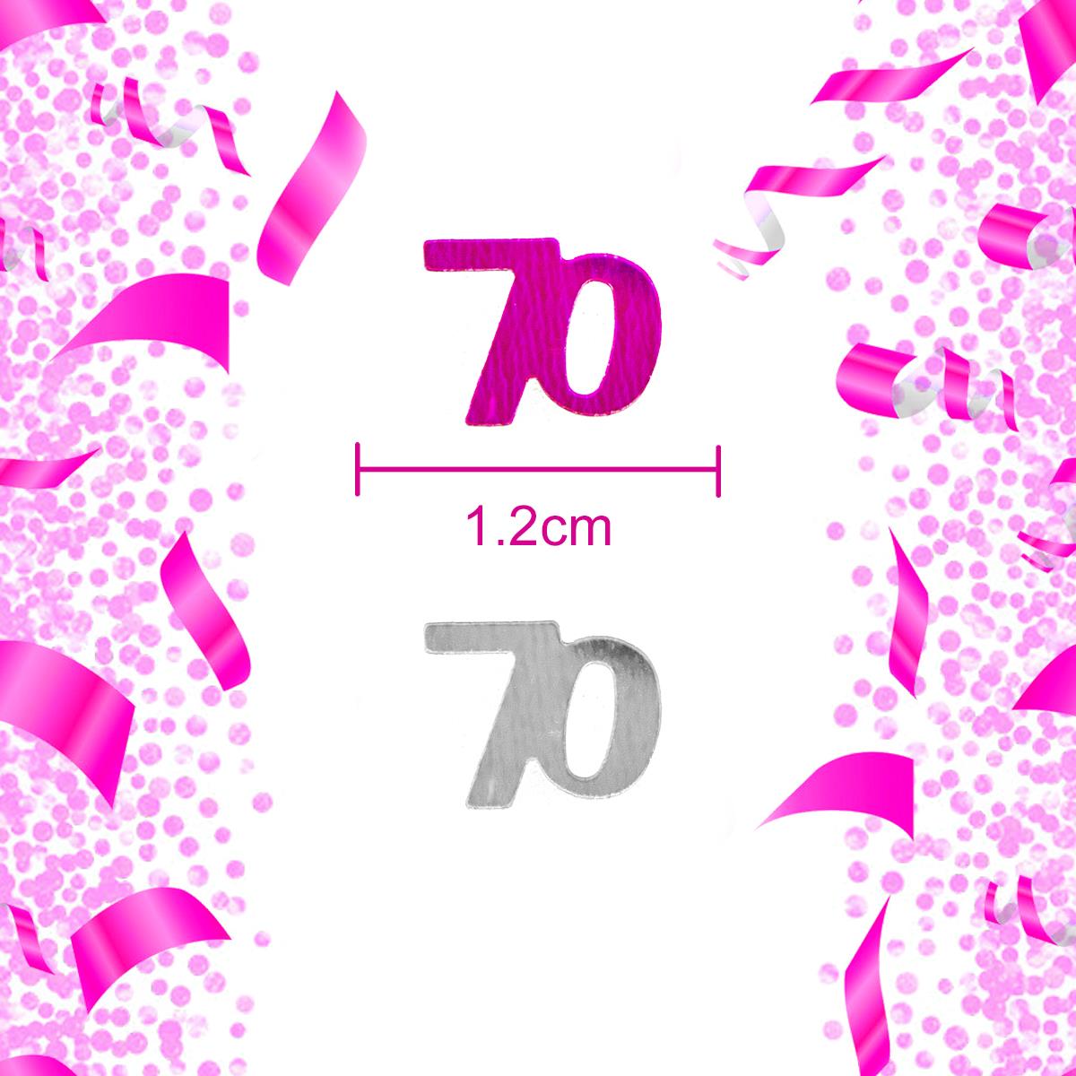 2 x 14g Pink 70th Birthday Confetti