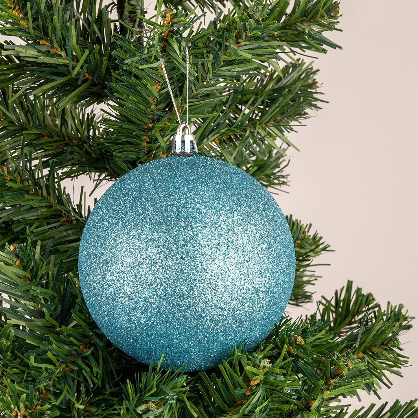 3 Light Blue Baubles (10cm)
