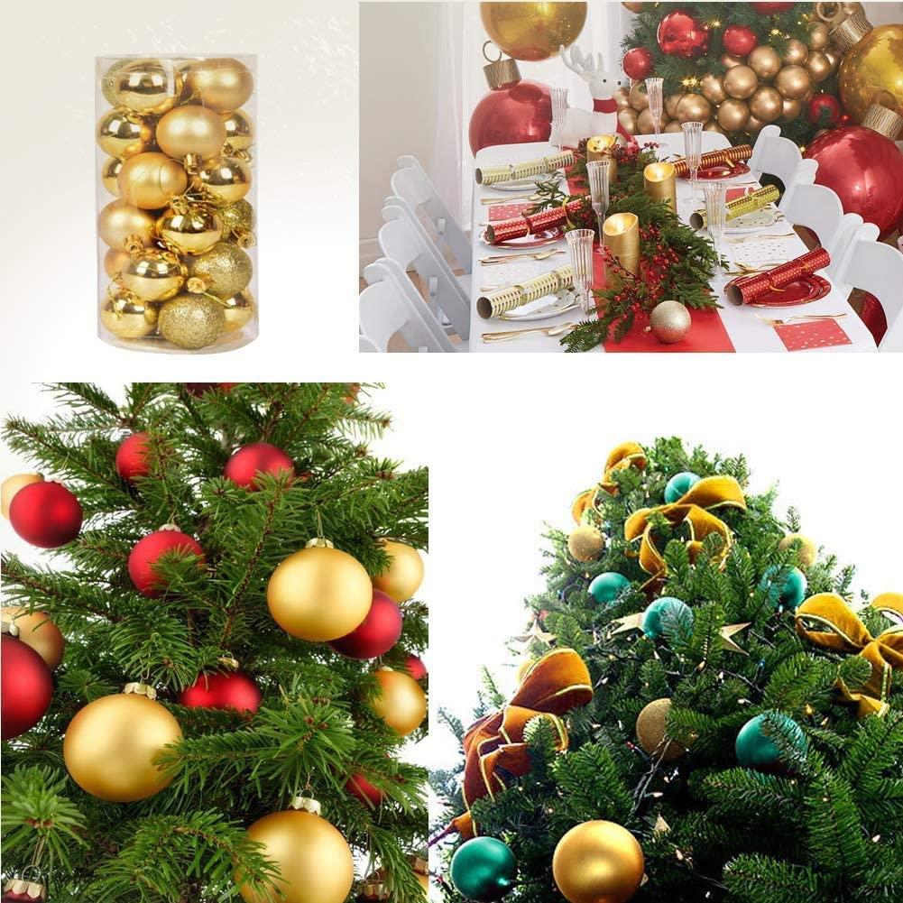 Deep Gold Baubles - 3cm, 12 Pieces Set, PVC