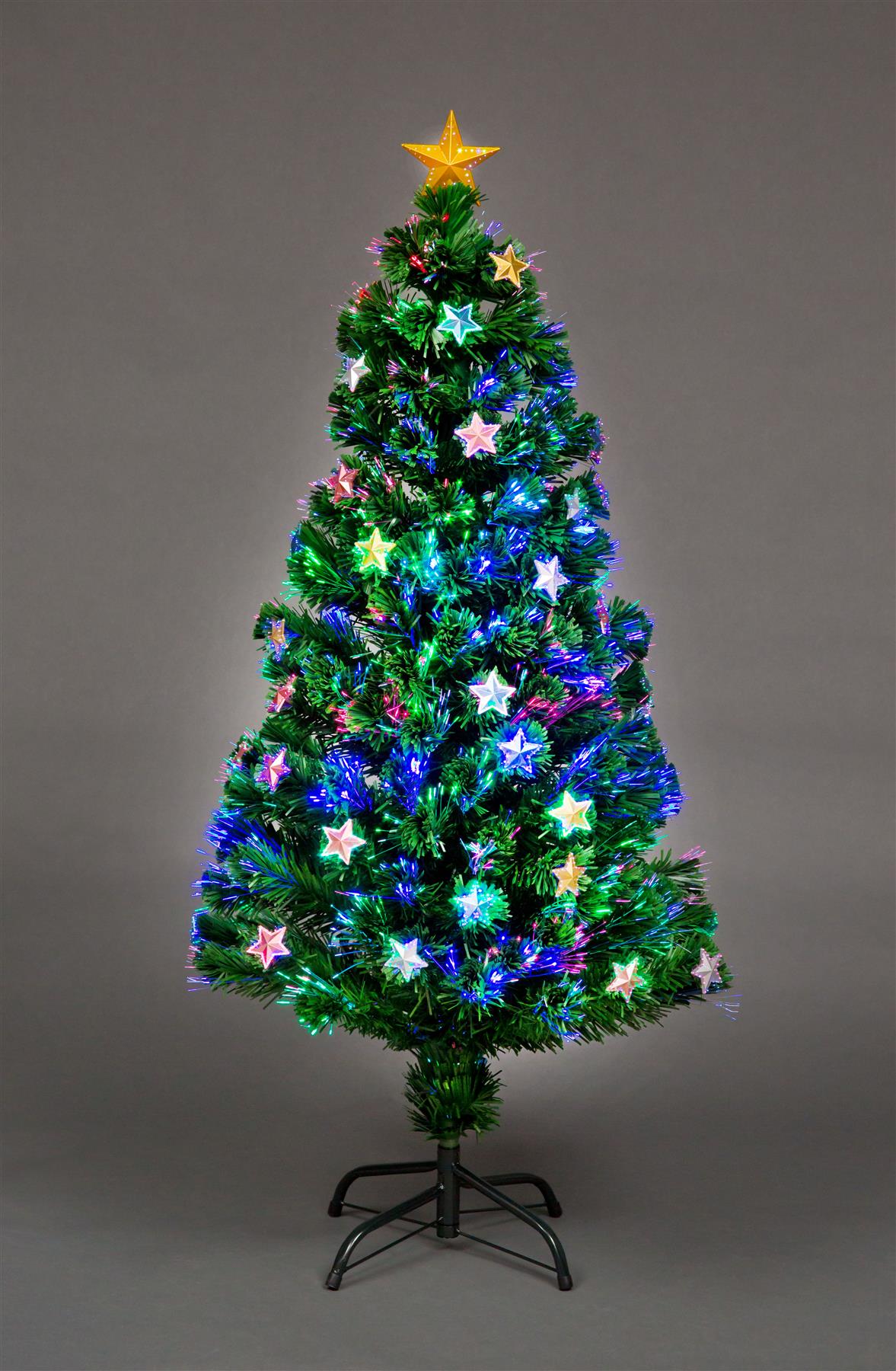 6ft Stars LED Fibre Optic Christmas Tree