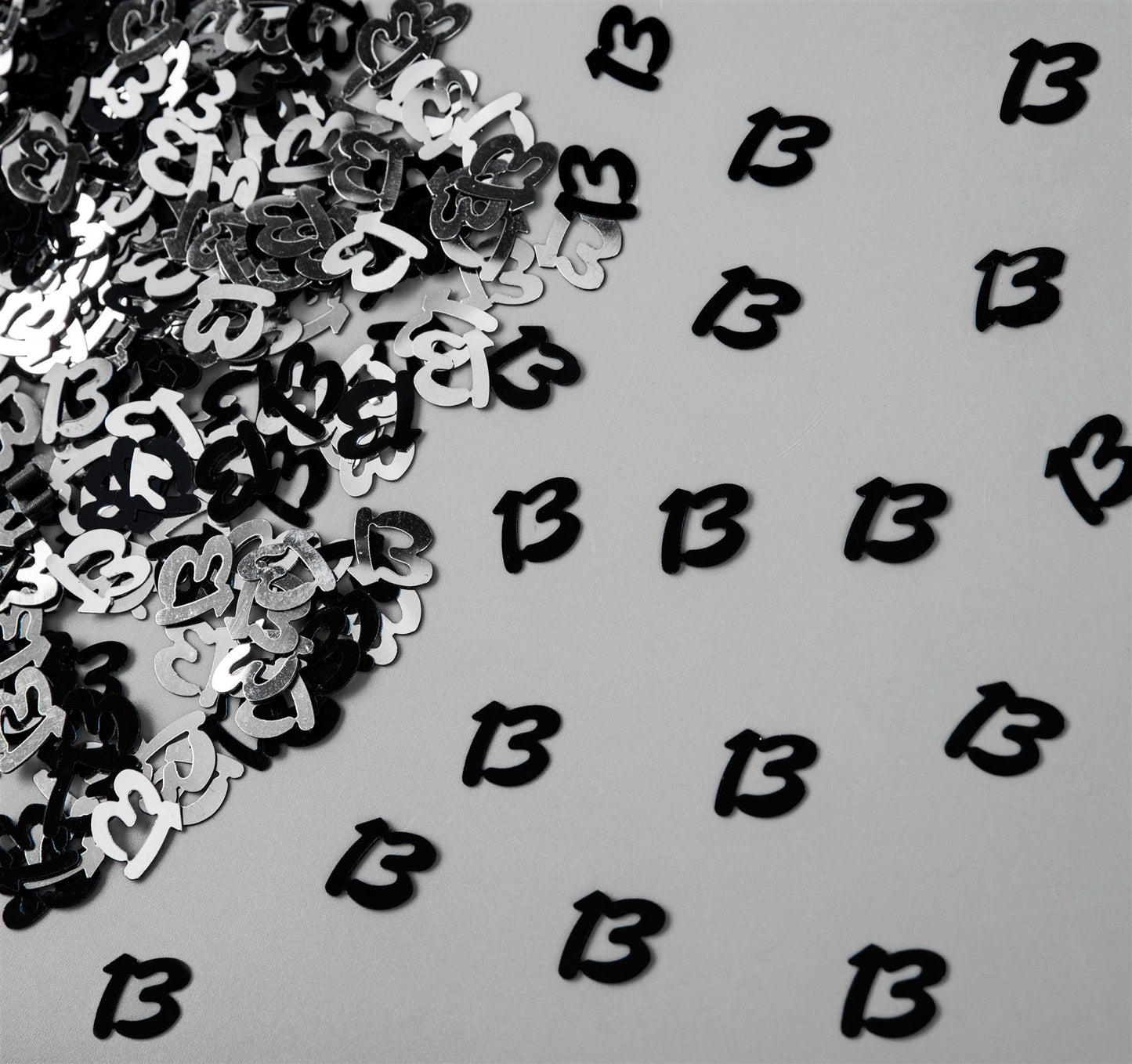 14g 13th Happy Birthday Confetti - Black & Silver