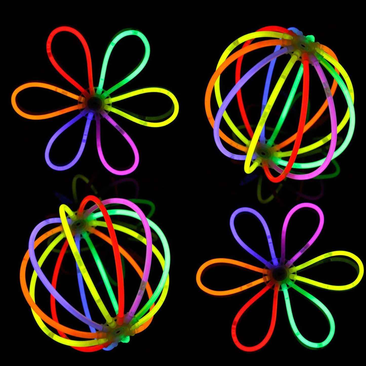 8Inches Glow in the Dark Glowsticks Bracelets 100 Pack
