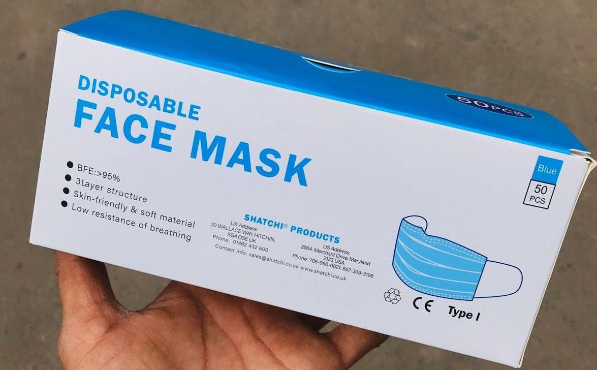 50 Disposable 3-Ply Face Masks