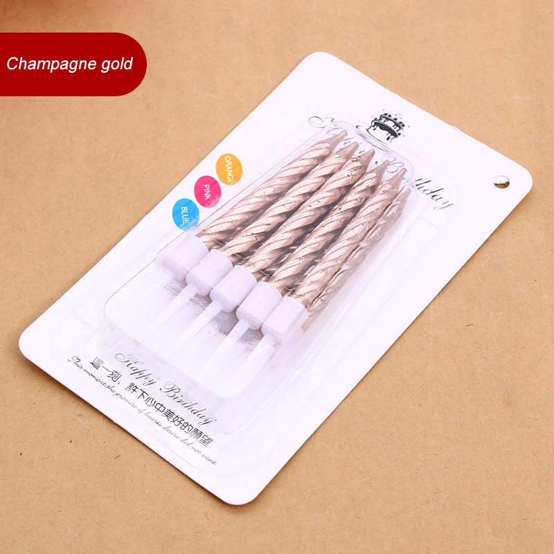 10pcs Rose Gold Candles for Birthday Cake Topper