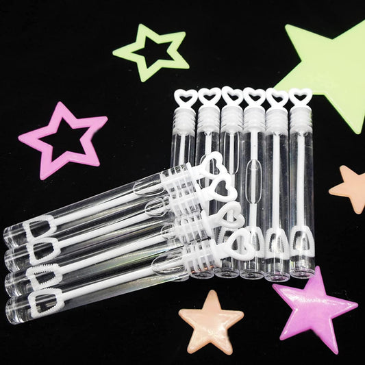 48 Wedding Wand Heart Tube Bubble Favours