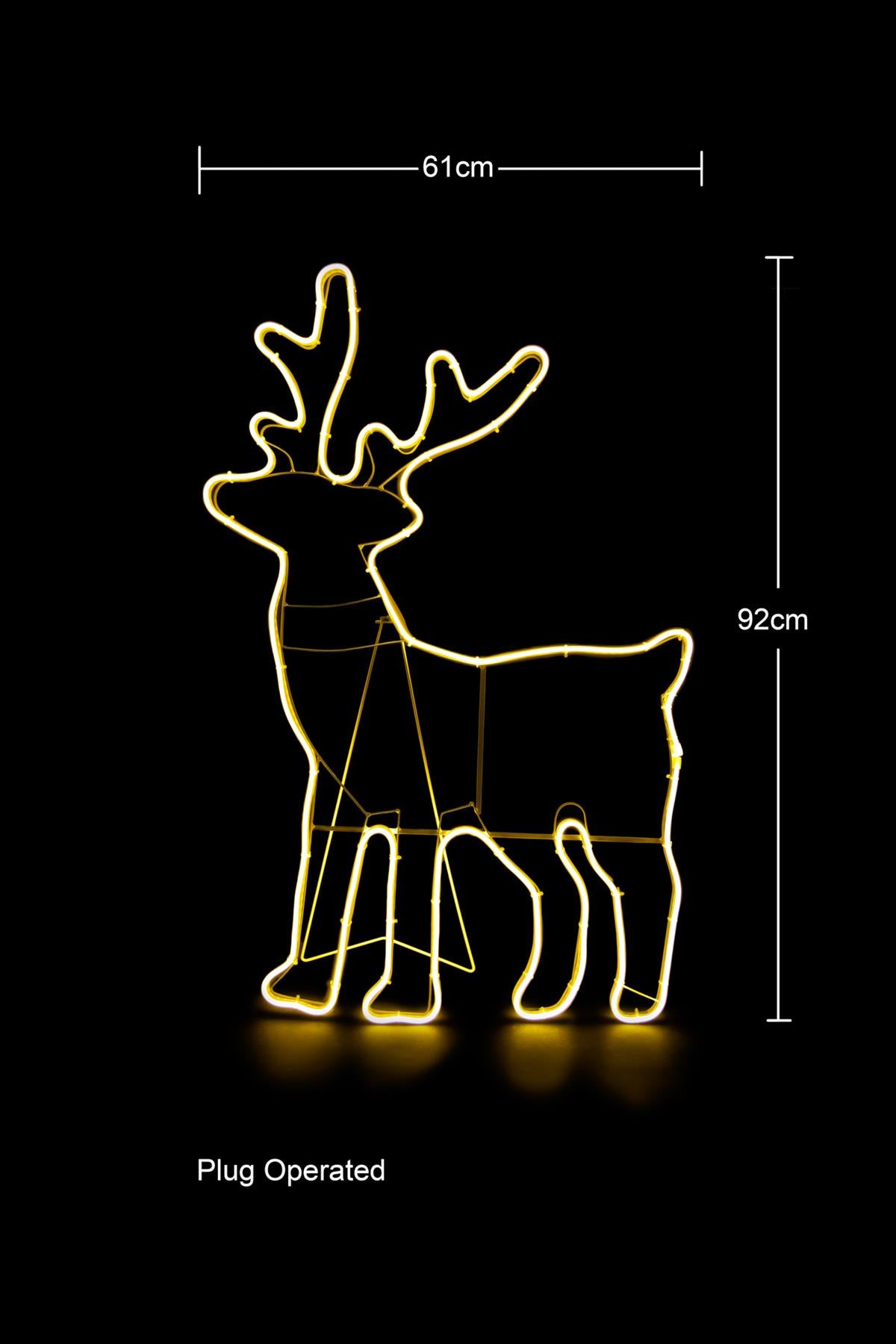 Reindeer Rope Light Silhouette, Warm White (89 x 50cm)