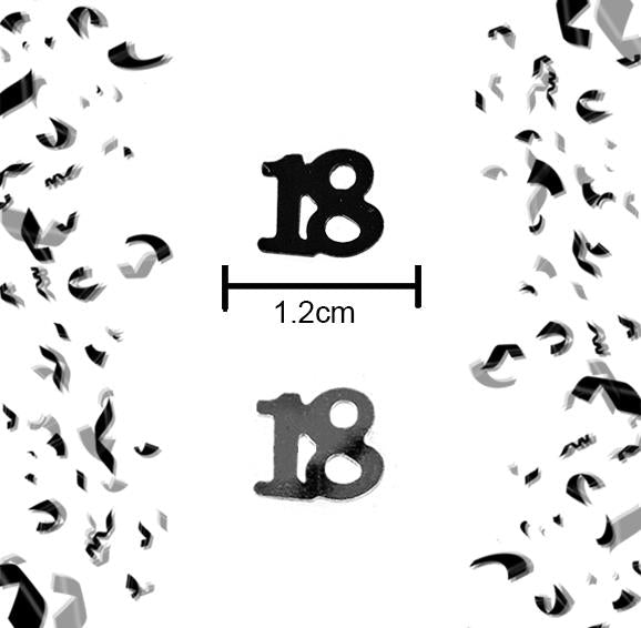 4 Packs of 18th Confetti Black & Silver 14g Each