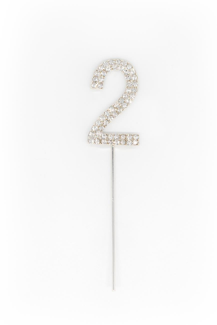 Cake Topper Number 25 - Silver Diamond